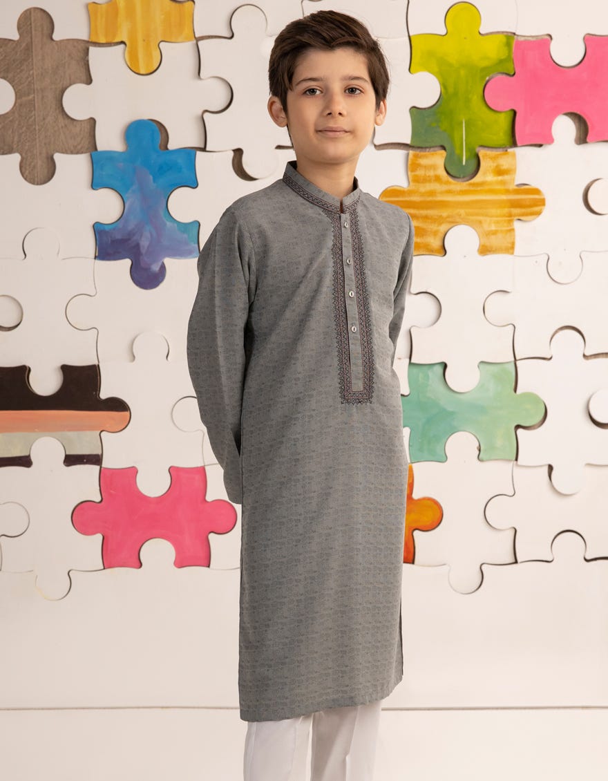 ASH GREY BLENDED KURTA | JCK-A-39171