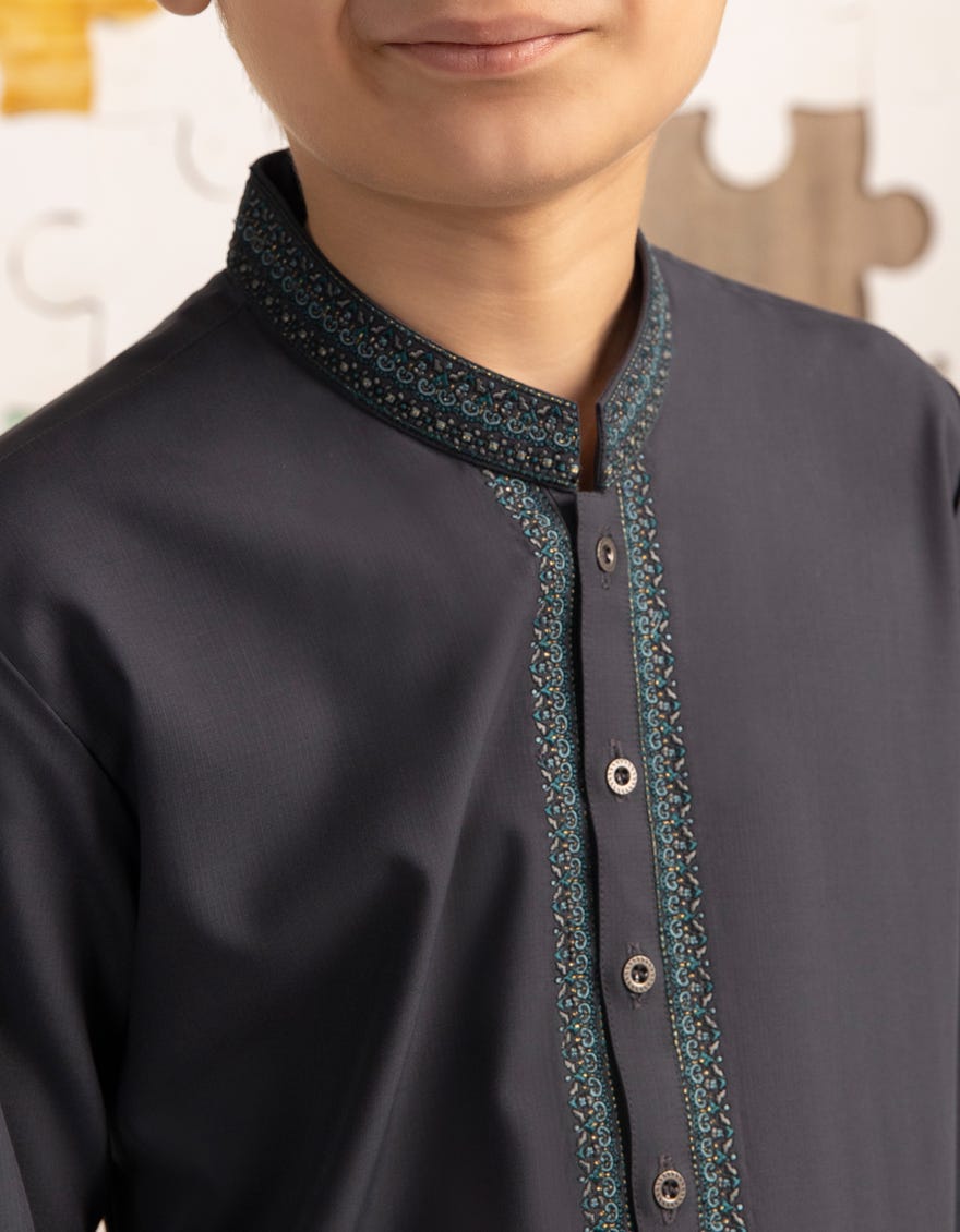 GREY SEMI-FORMAL KURTA