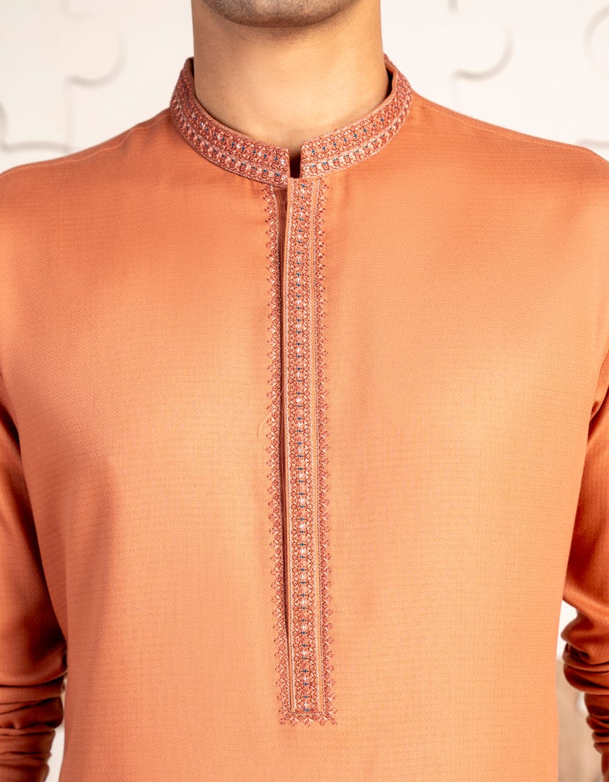 PEACH BLENDED KURTA | JTK-A-39188