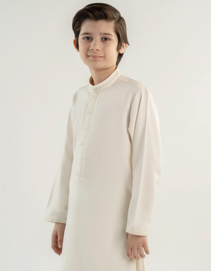 OFF WHITE BLENDED KAMEEZ SHALWAR | JCKS-A-39194