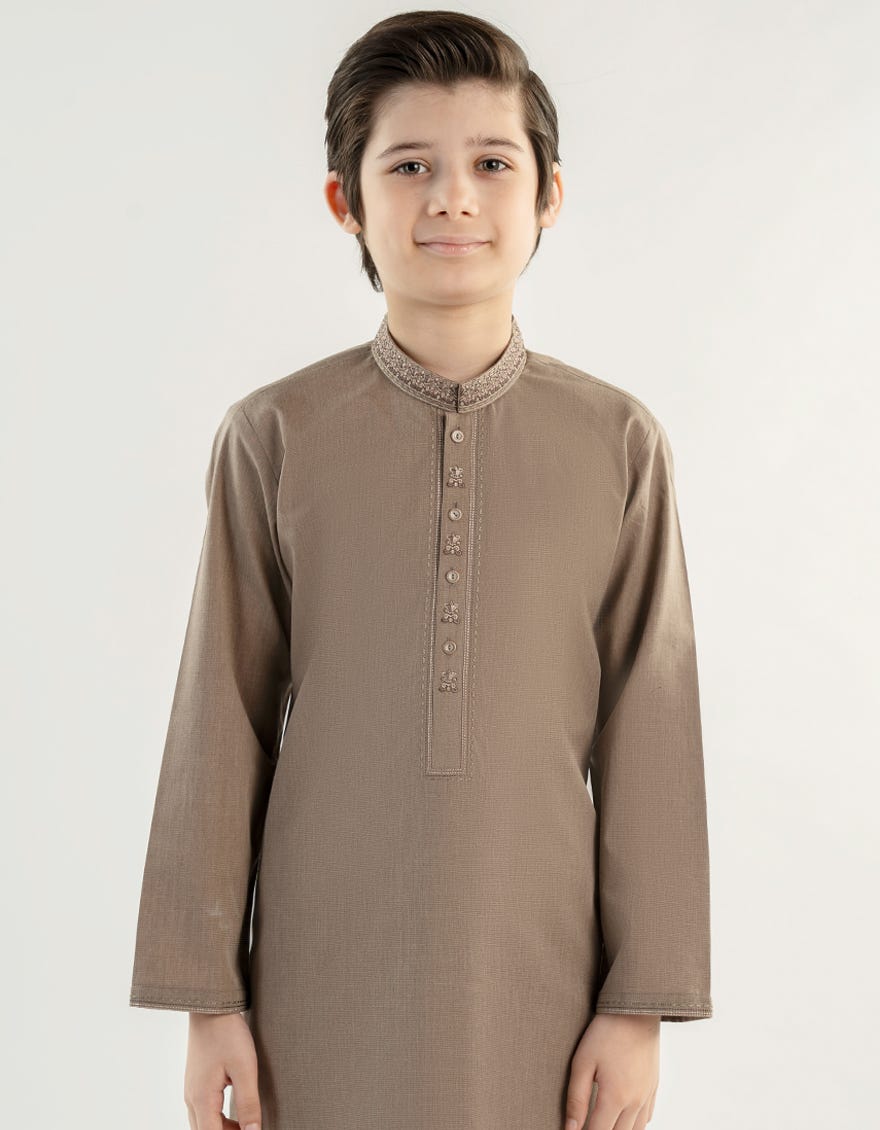 BROWN SEMI-FORMAL KURTA