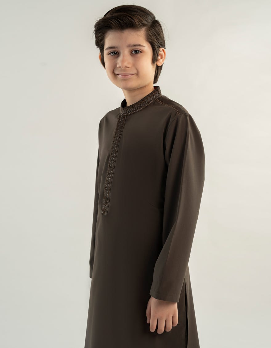 ARMY GREEN BLENDED KAMEEZ SHALWAR | JCKS-A-39220