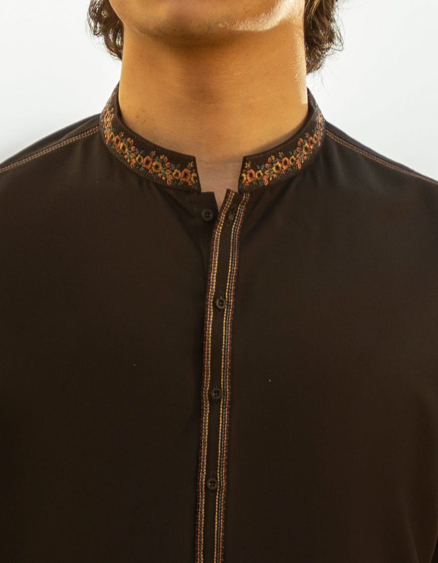 BLACK BLENDED KAMEEZ SHALWAR | JTKS-A-39245