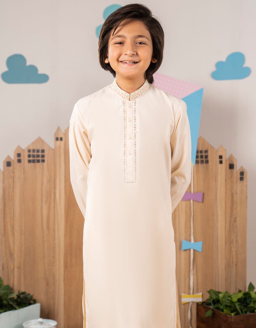 LIGHT PEACH BLENDED KURTA TROUSER