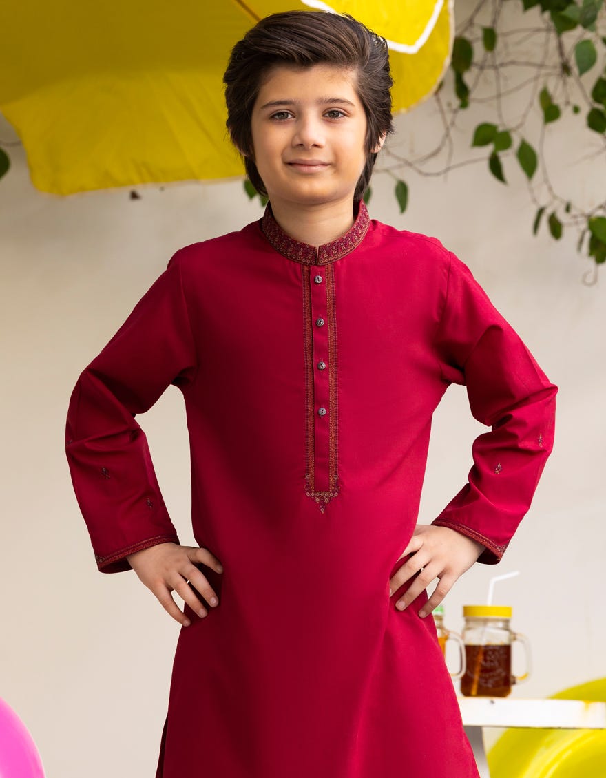 MAROON BLENDED KURTA TROUSER | JCKP-A-39266