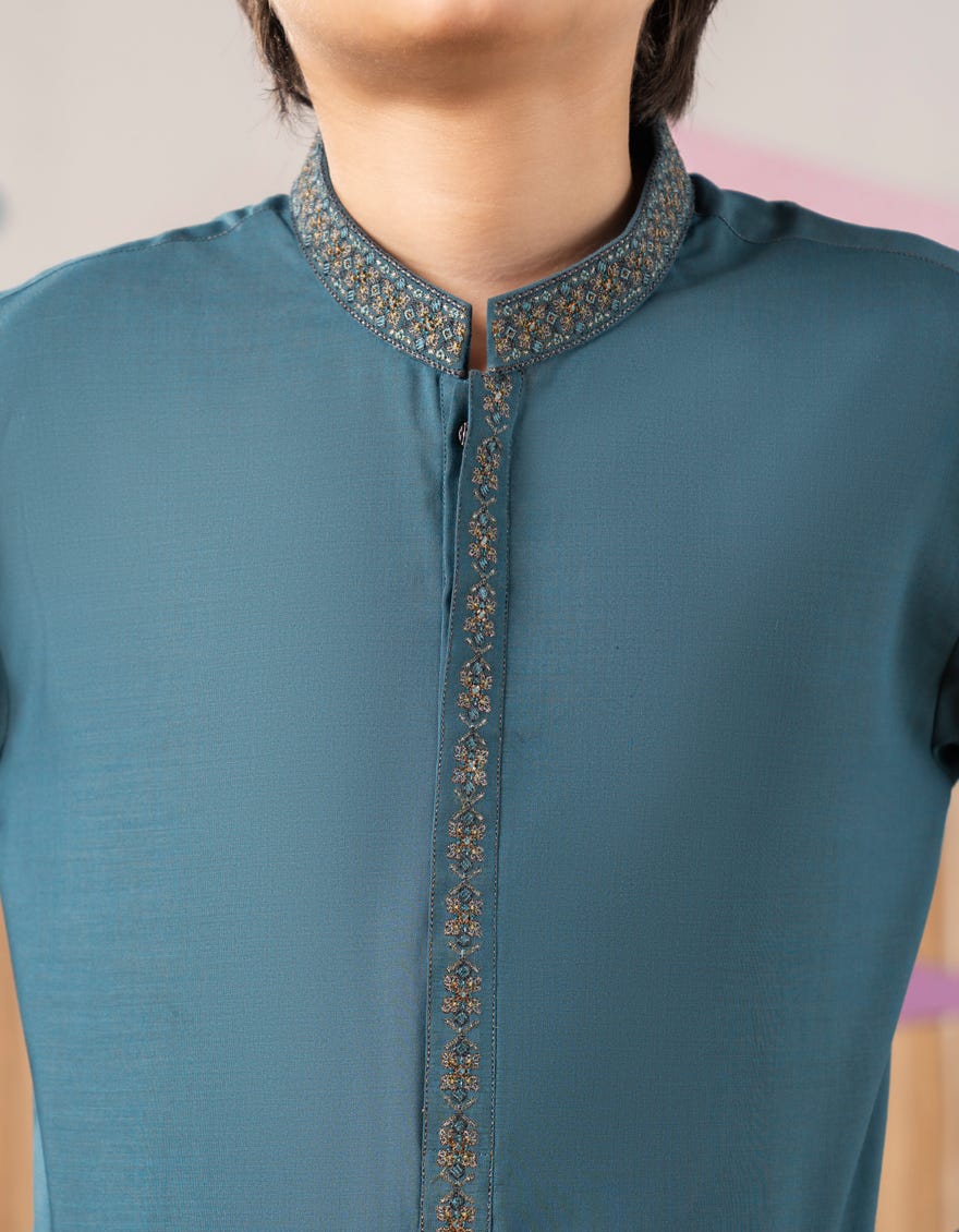 GREEN BLENDED KURTA TROUSER