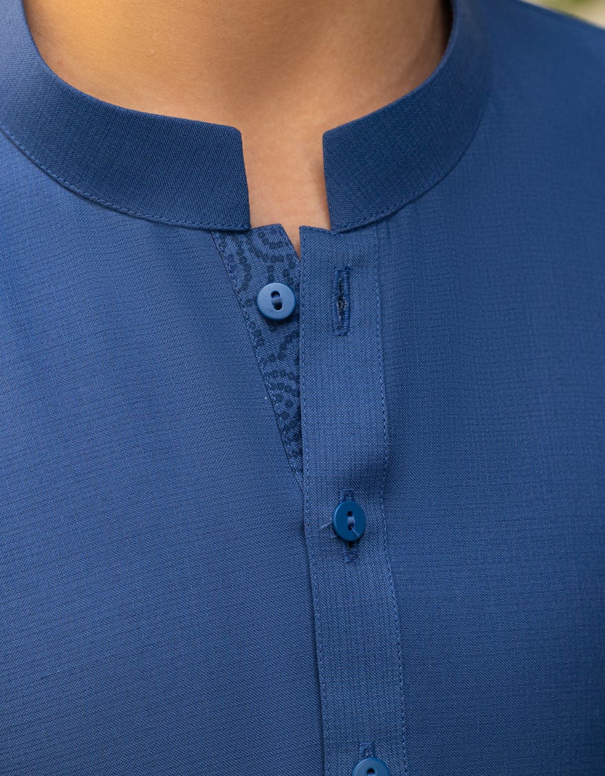 INDIGO BLUE BLENDED KURTA TROUSER | JCKP-A-39273