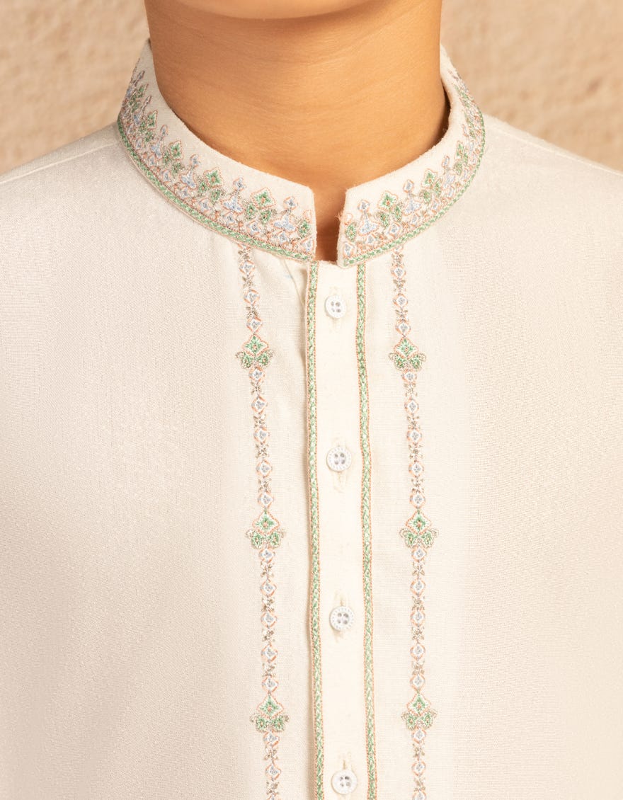 OFF WHITE BLENDED FORMAL KAMEEZ SHALWAR|JCKSA39279