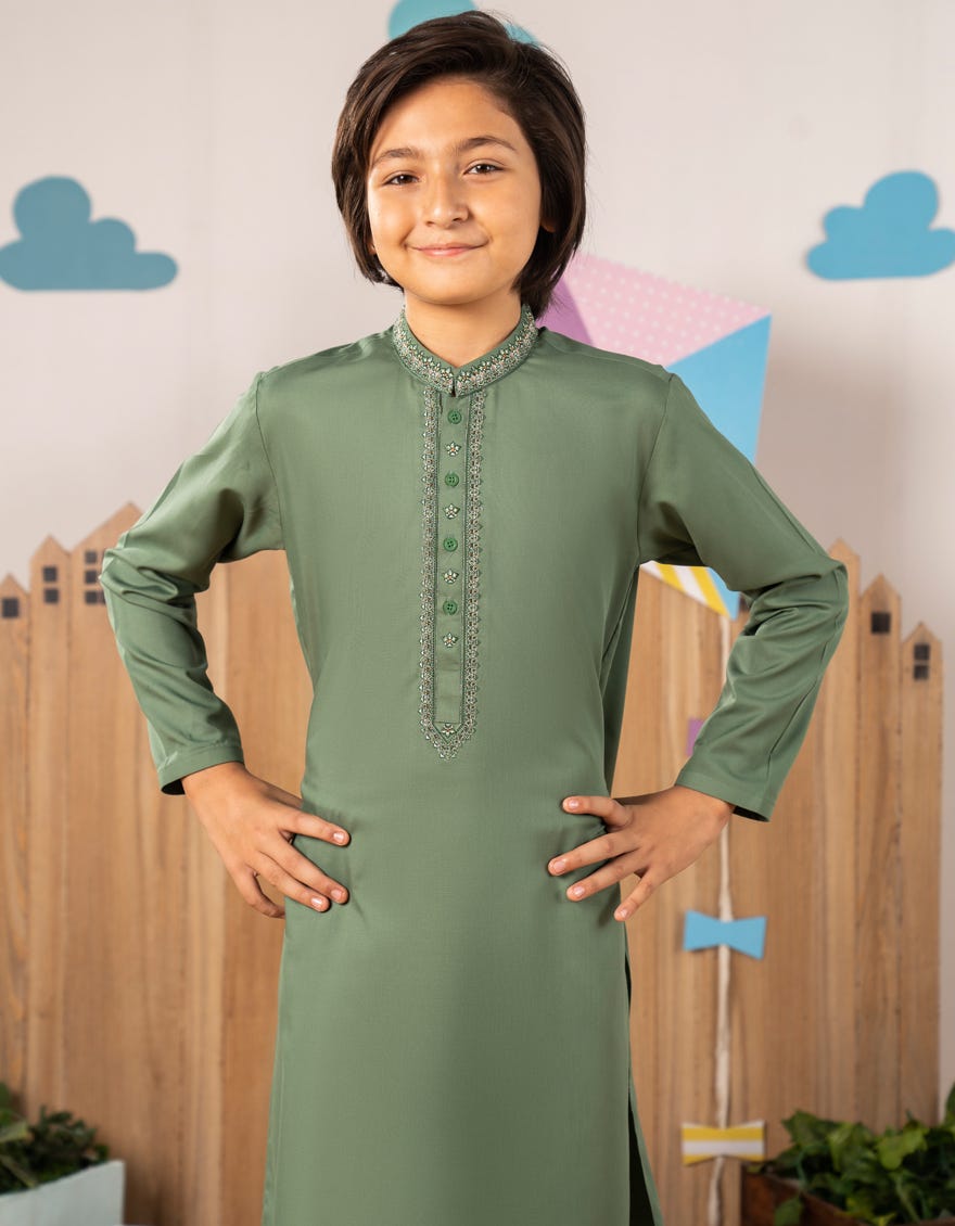 GREEN BLENDED KURTA