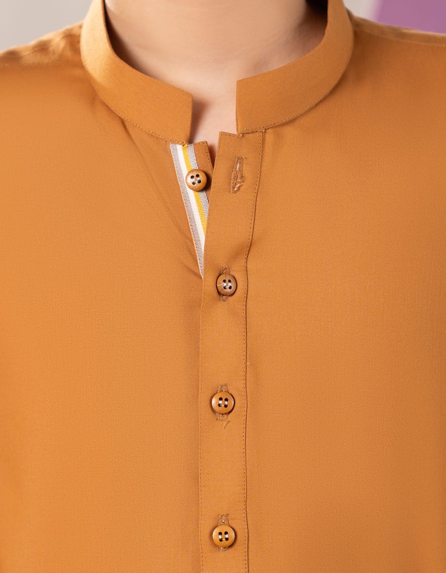 MUSTARD BLENDED KURTA TROUSER