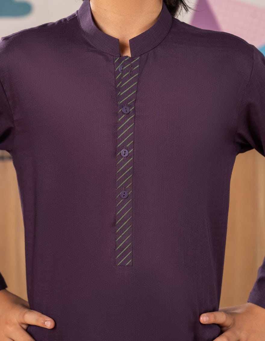 PURPLE BLENDED KURTA TROUSER