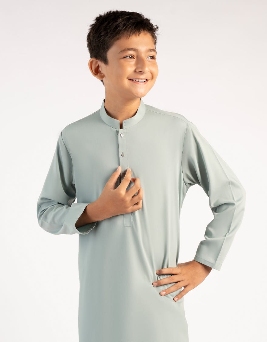LIGHT GREEN BLENDED KAMEEZ SHALWAR