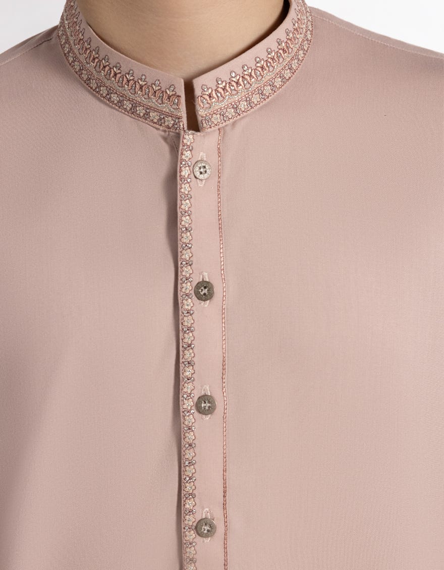 TEA PINK BLENDED KAMEEZ SHALWAR