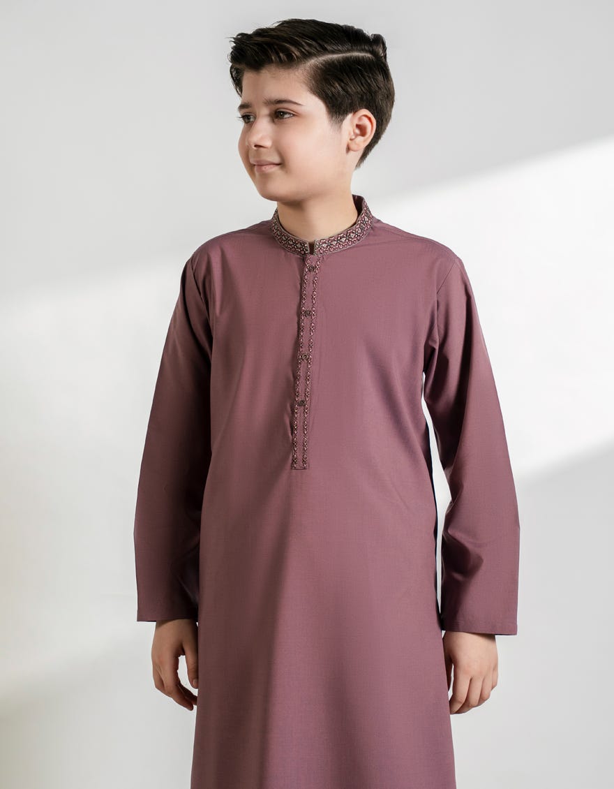 PLUM BLENDED KAMEEZ SHALWAR