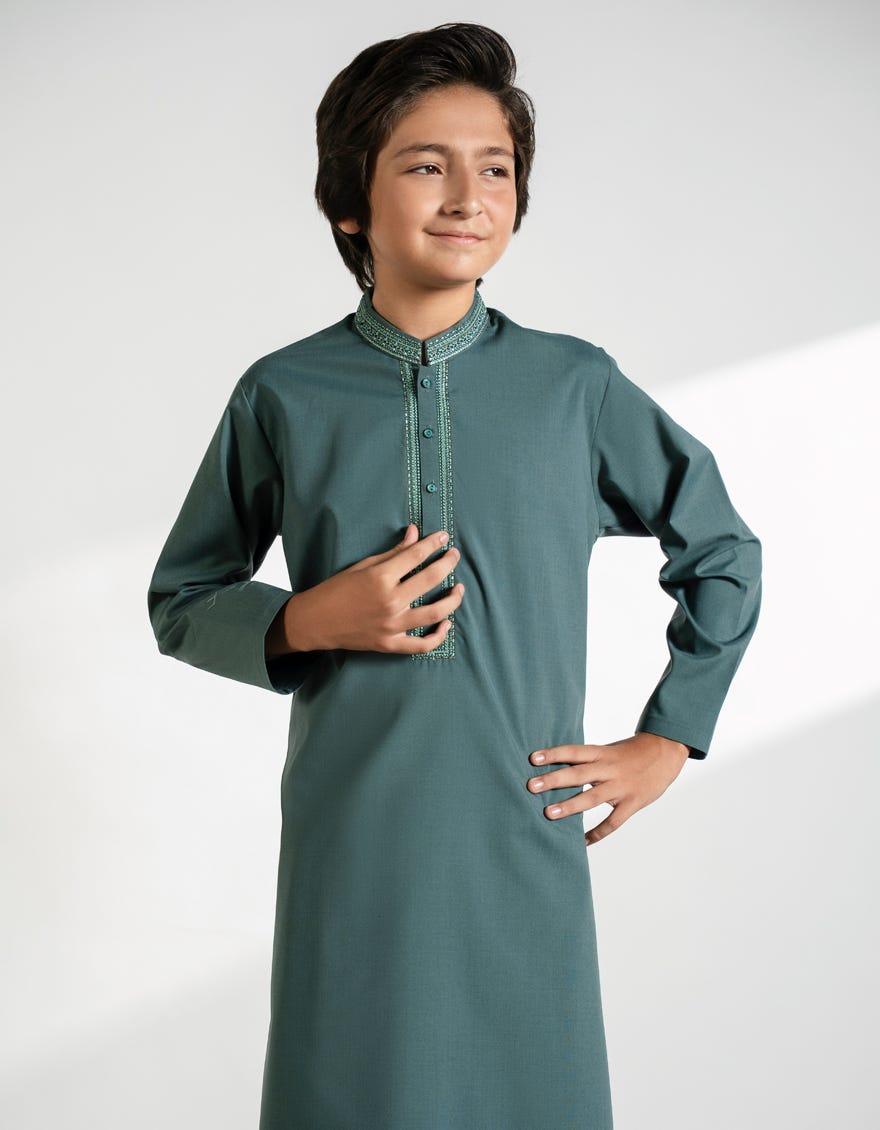GREEN BLENDED KAMEEZ SHALWAR