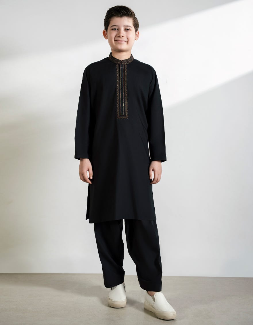 BLACK BLENDED KAMEEZ SHALWAR