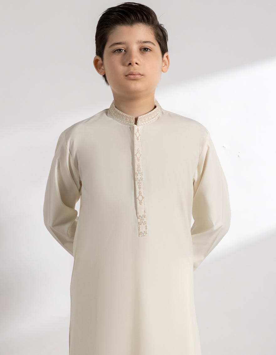 CREAM BLENDED KAMEEZ SHALWAR