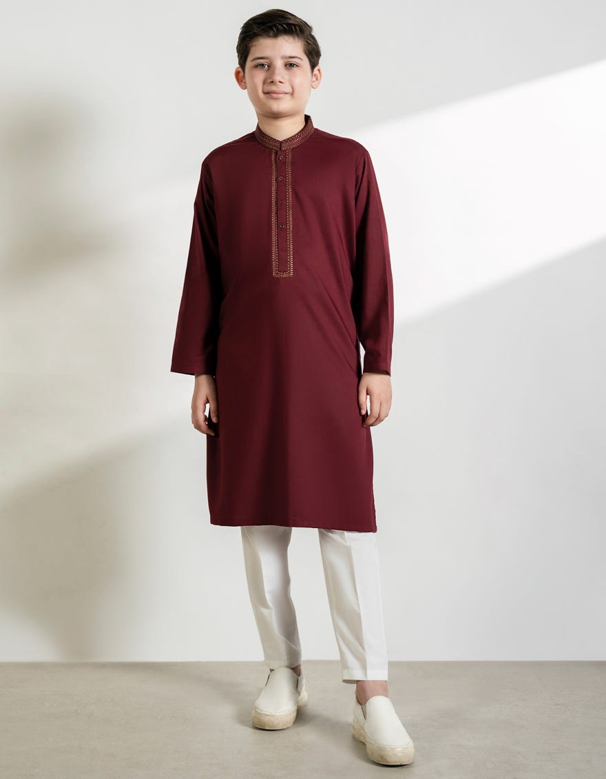 MAROON BLENDED KURTA