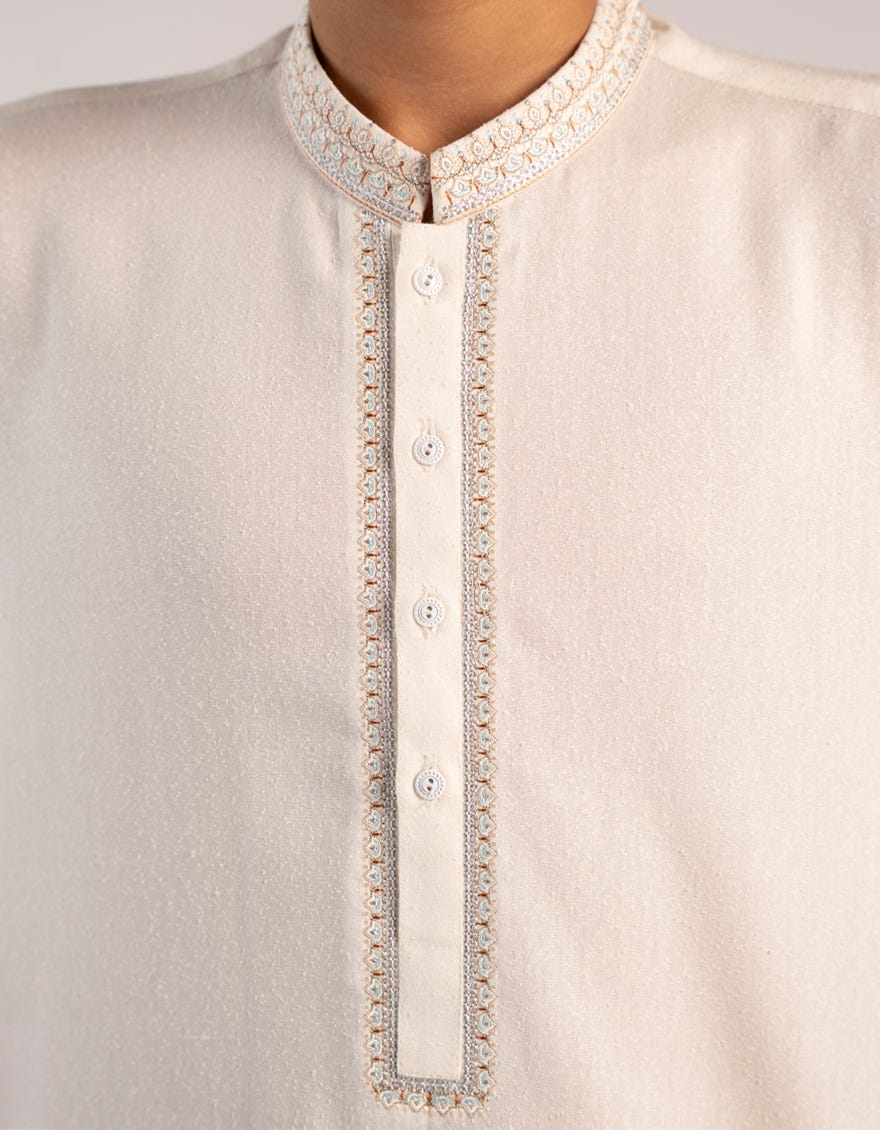 OFF WHITE BLENDED KAMEEZ SHALWAR
