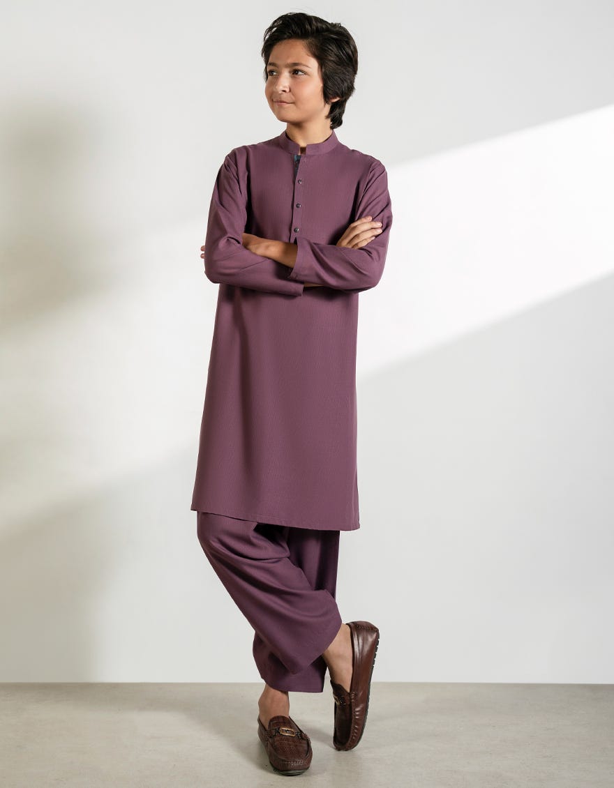 PLUM BLENDED KAMEEZ SHALWAR
