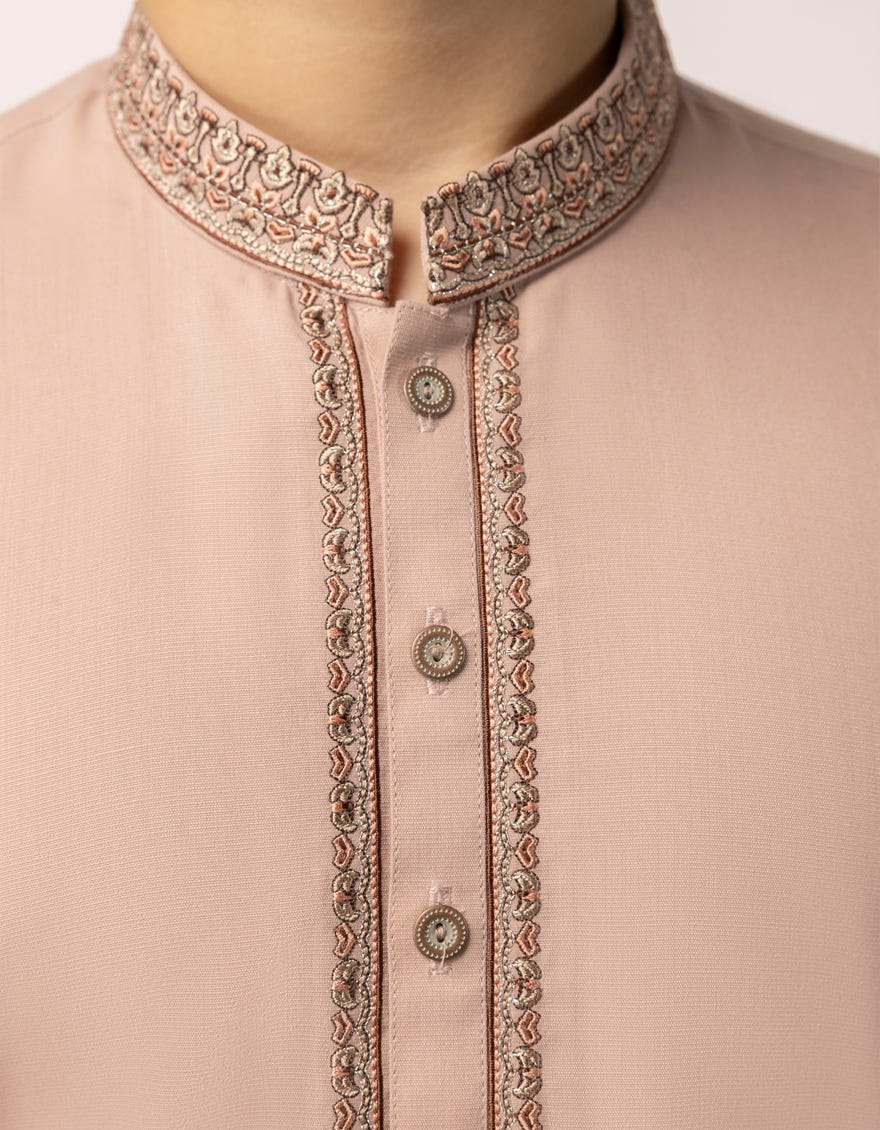 PEACH SEMI FORMAL KAMEEZ SHALWAR
