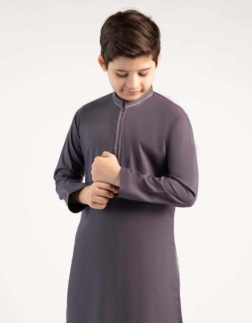 PURPLE BLENDED KAMEEZ SHALWAR
