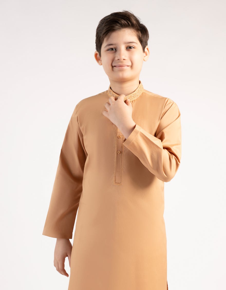 PALE ORANGE SEMI-FORMAL KURTA