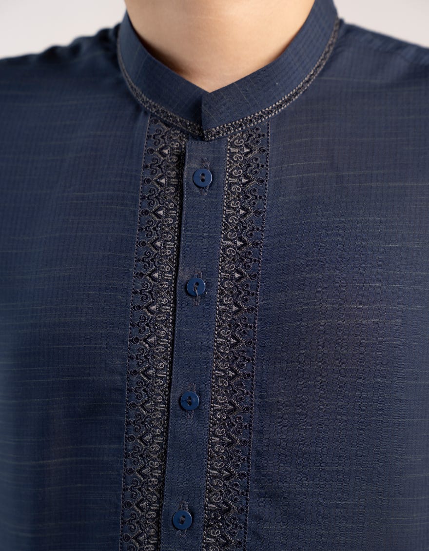 NAVY BLUE BLENDED SEMI-FORMAL KURTA