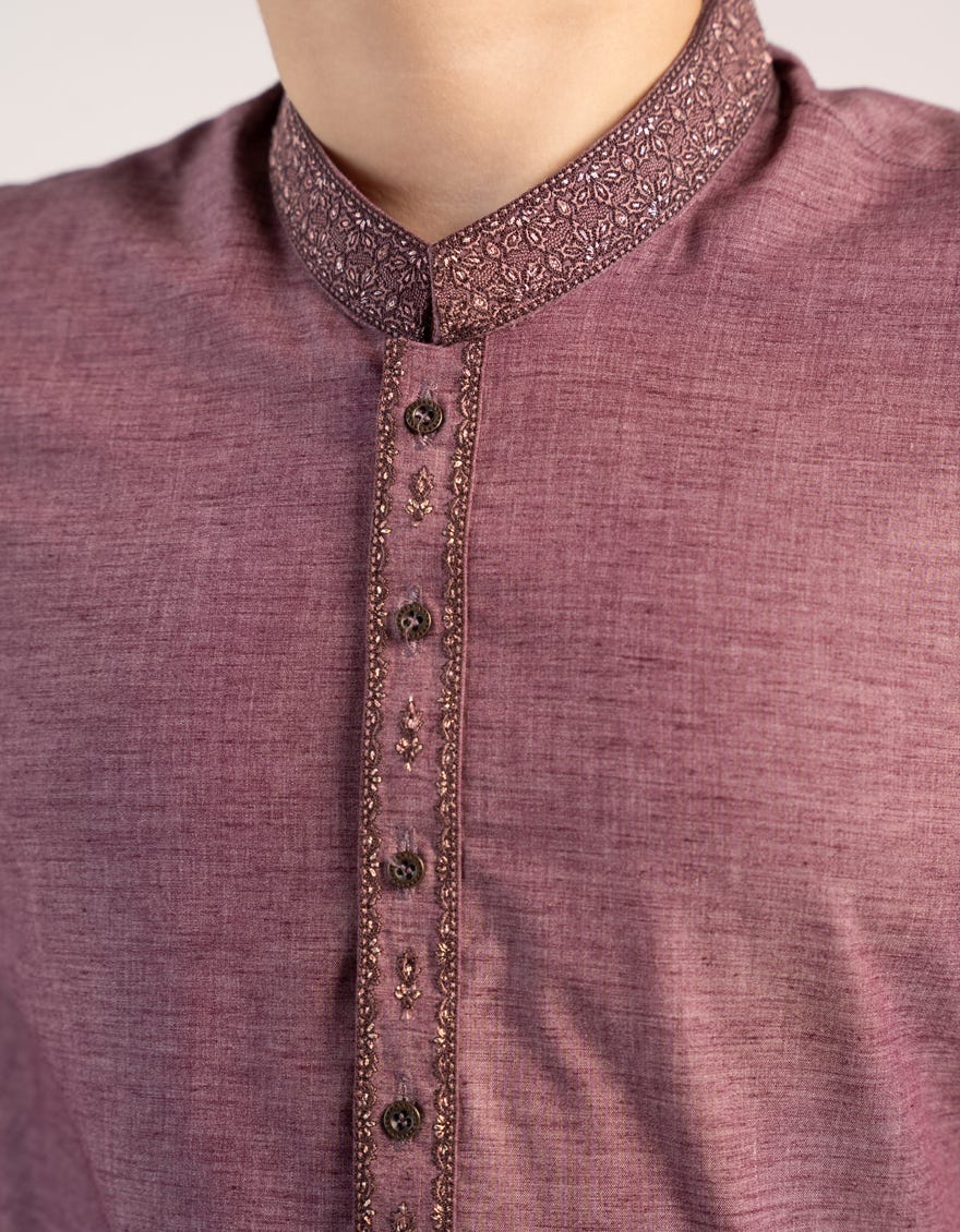 PURPLE BLENDED SEMI-FORMAL KURTA