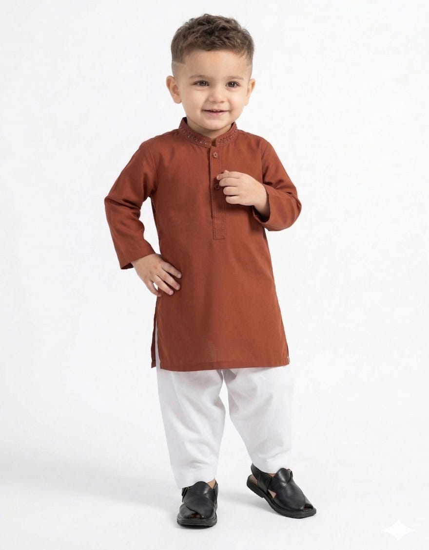 LIGHT BROWN SEMI-FORMAL KAMEEZ SHALWAR