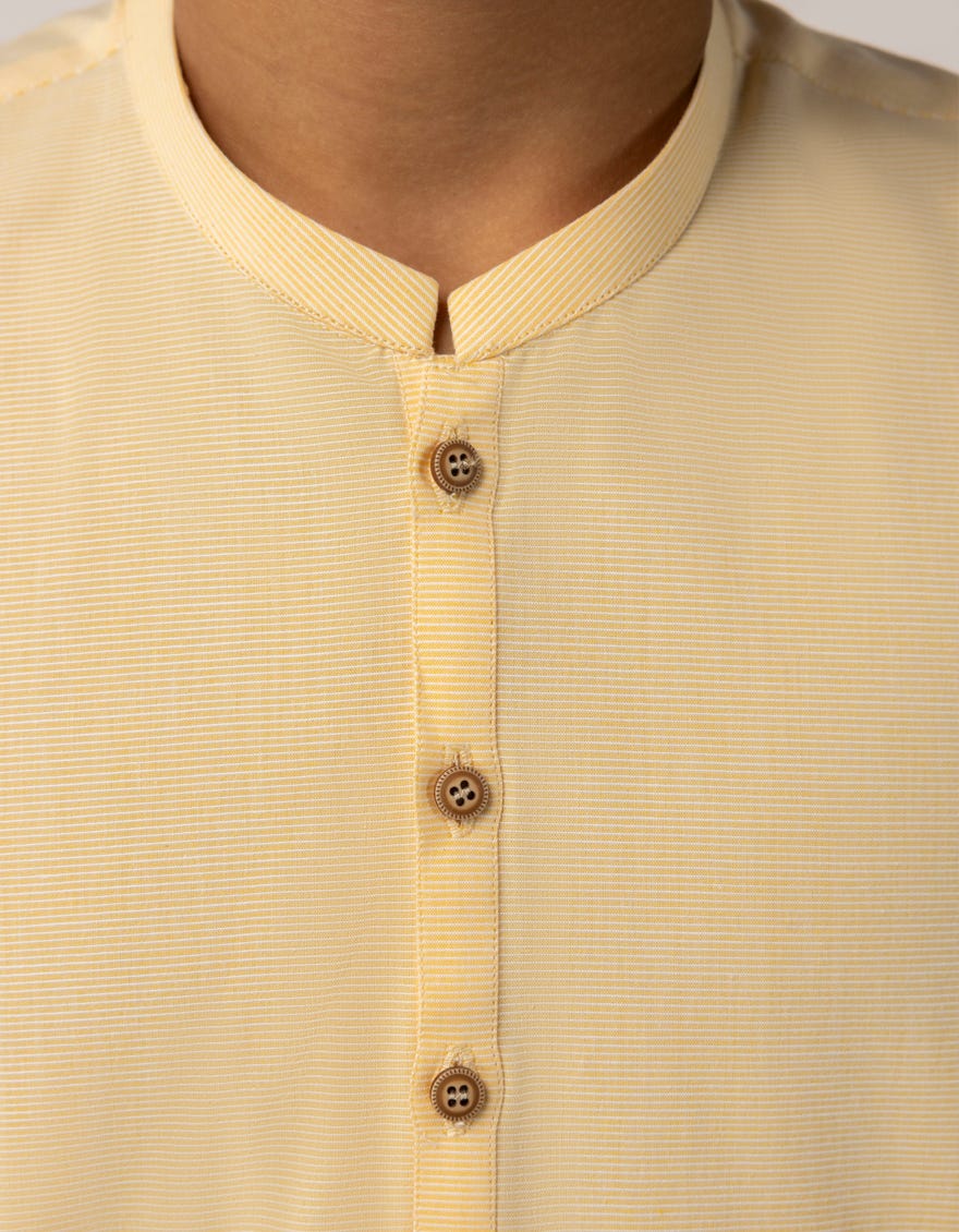 YELLOW COTTON KURTA