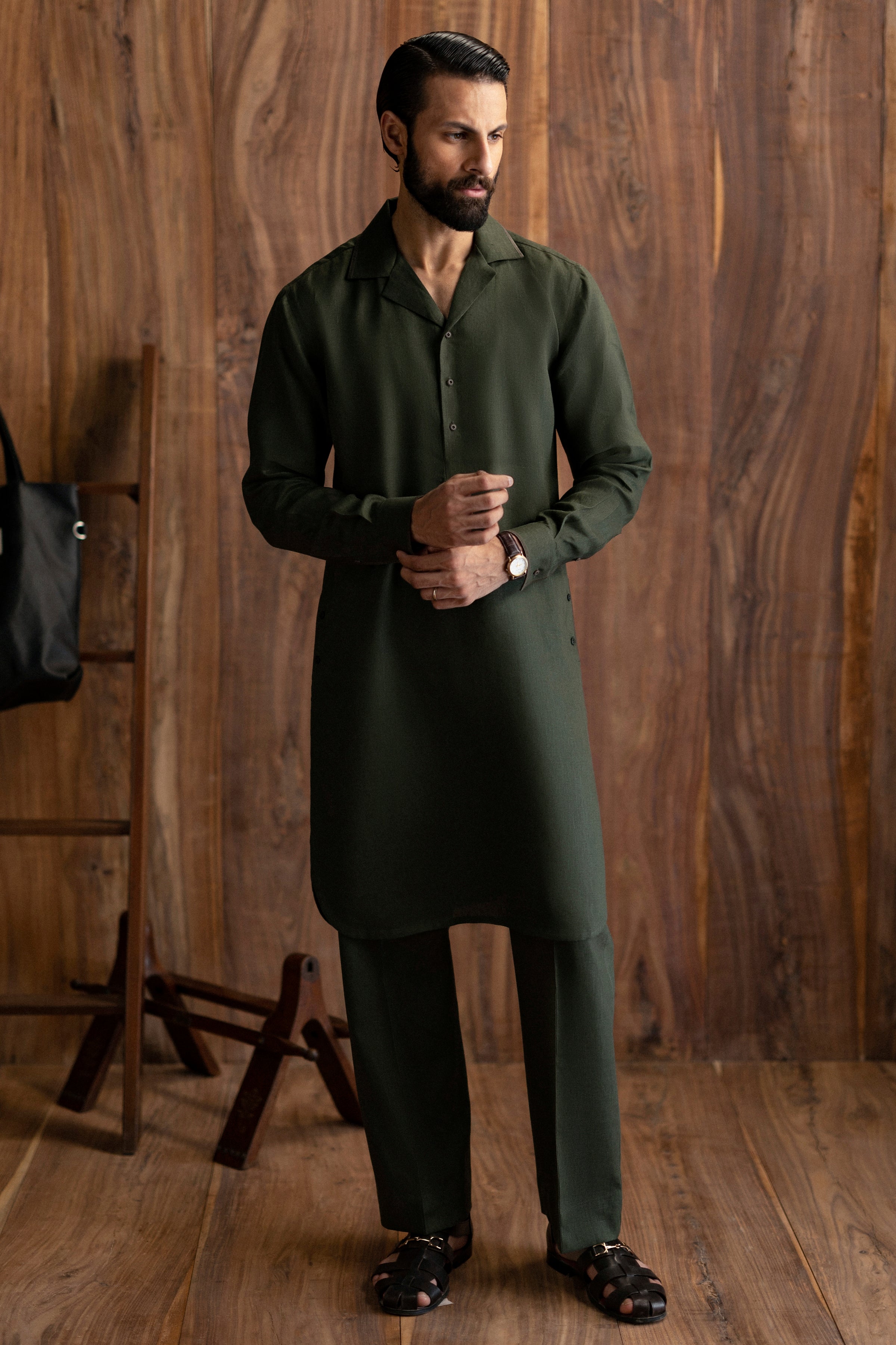 REGENSBURG - Green Linen Kurta Trousers