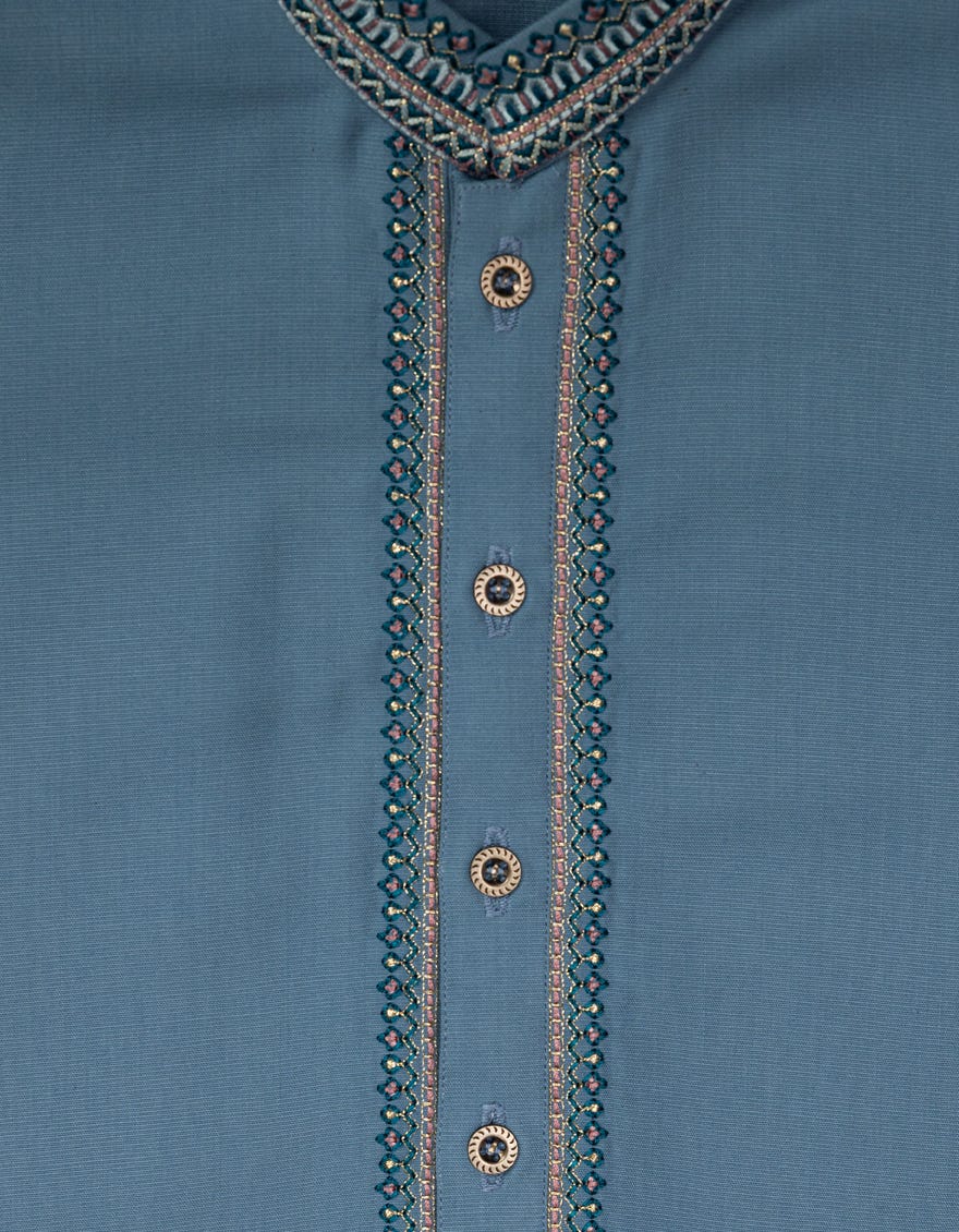 LIGHT BLUE SEMI-FORMAL KURTA TROUSERS