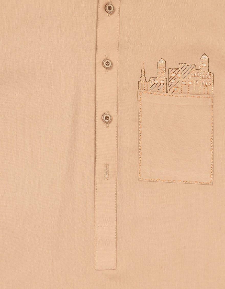 PEACH CASUAL KURTA TROUSERS