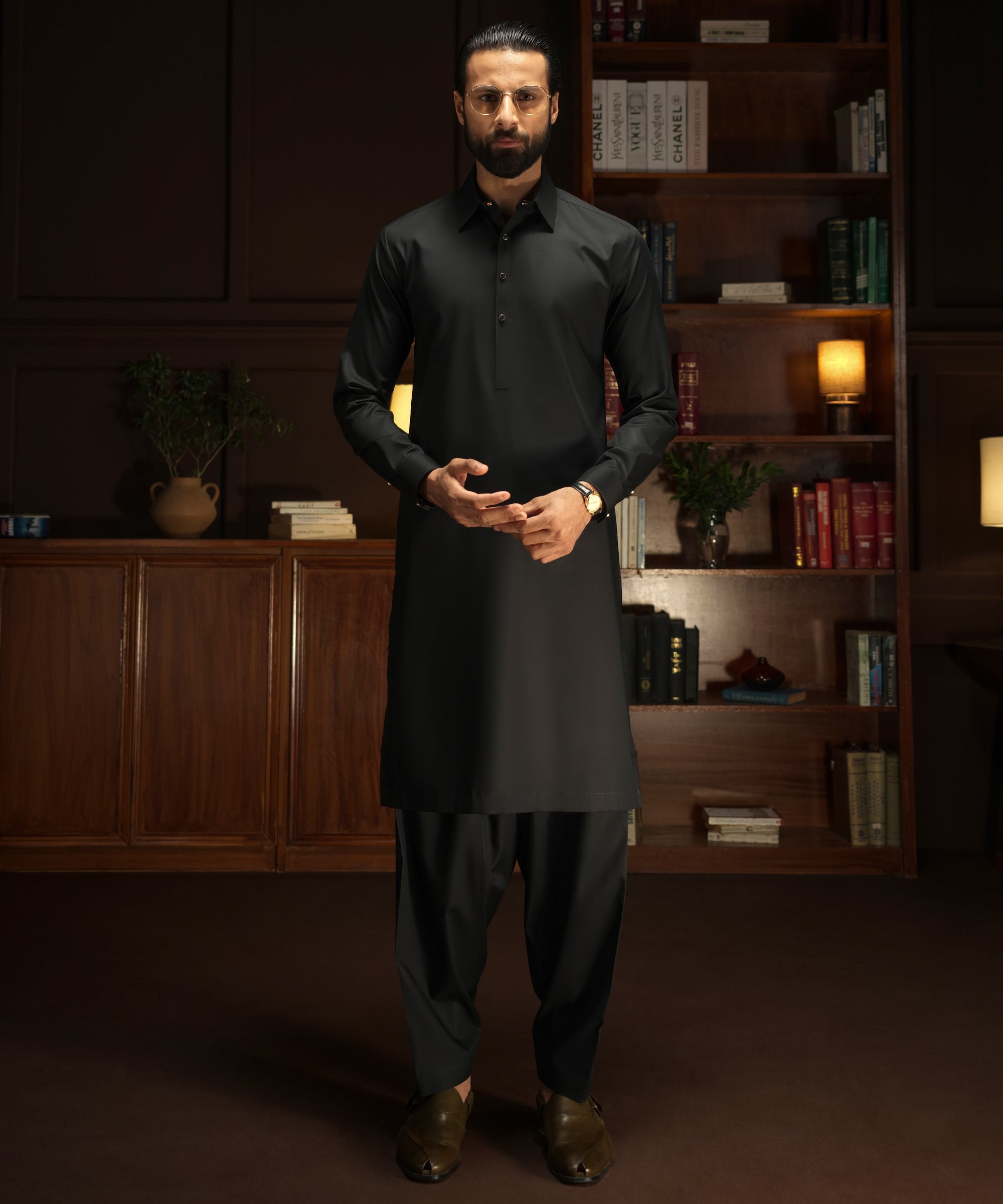 LOS-CABOS - Black Cotton Kameez Shalwar
