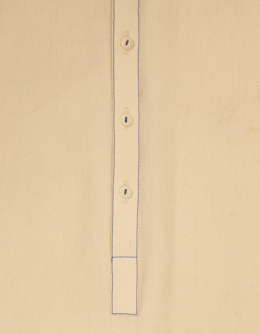 CREAM COTTON PLAIN KURTA
