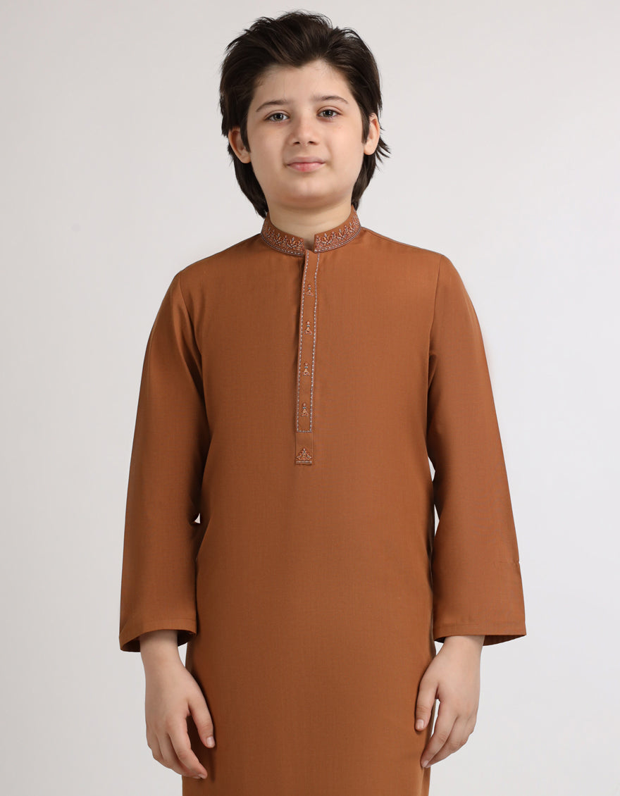 RUST SEMI-FORMAL KURTA TROUSERS