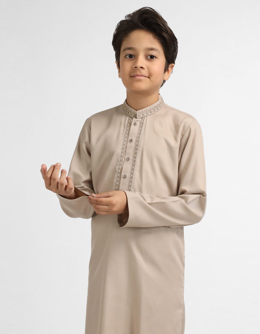 SAND SEMI-FORMAL KURTA TROUSERS