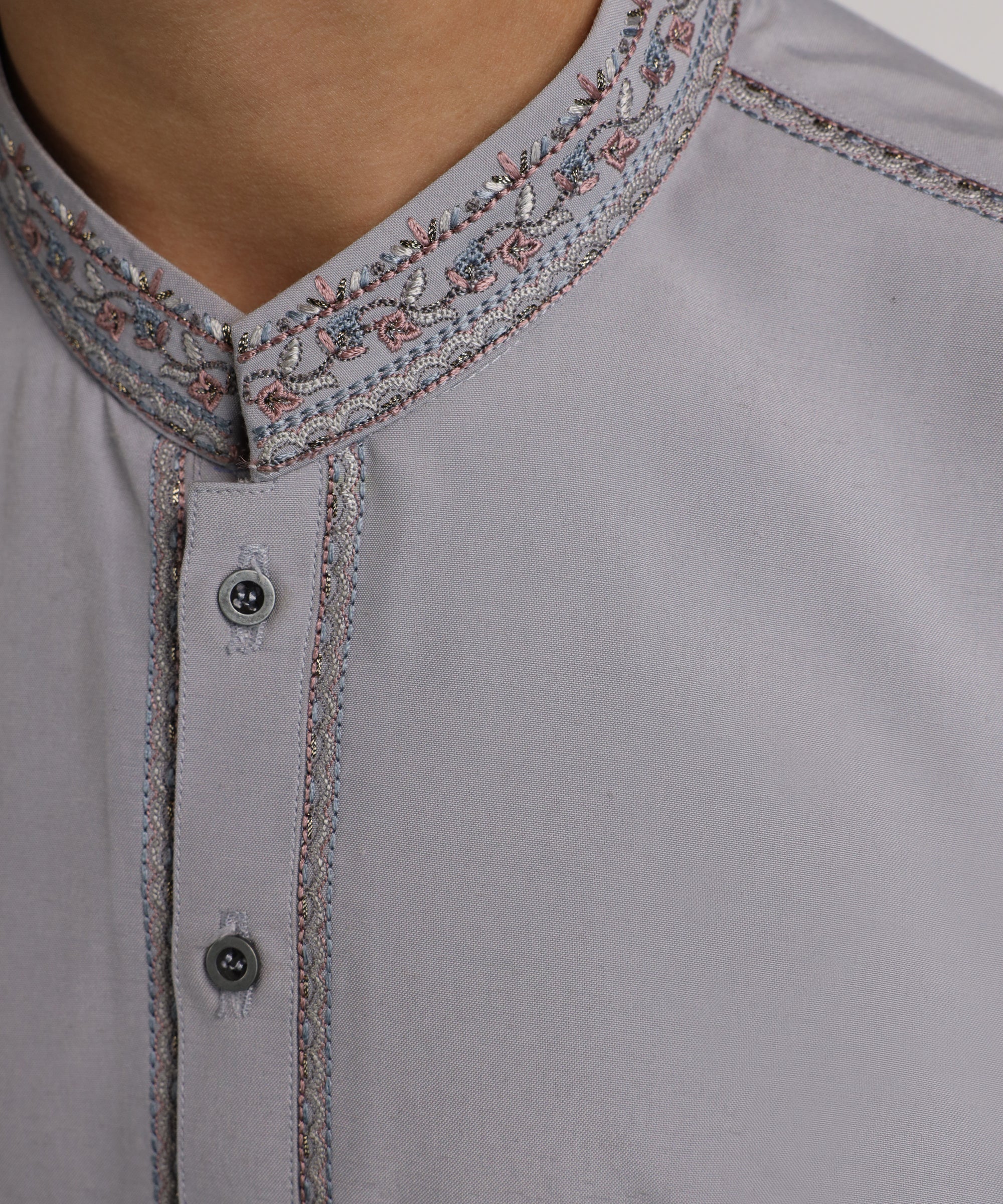 GREY SEMI-FORMAL KURTA TROUSERS