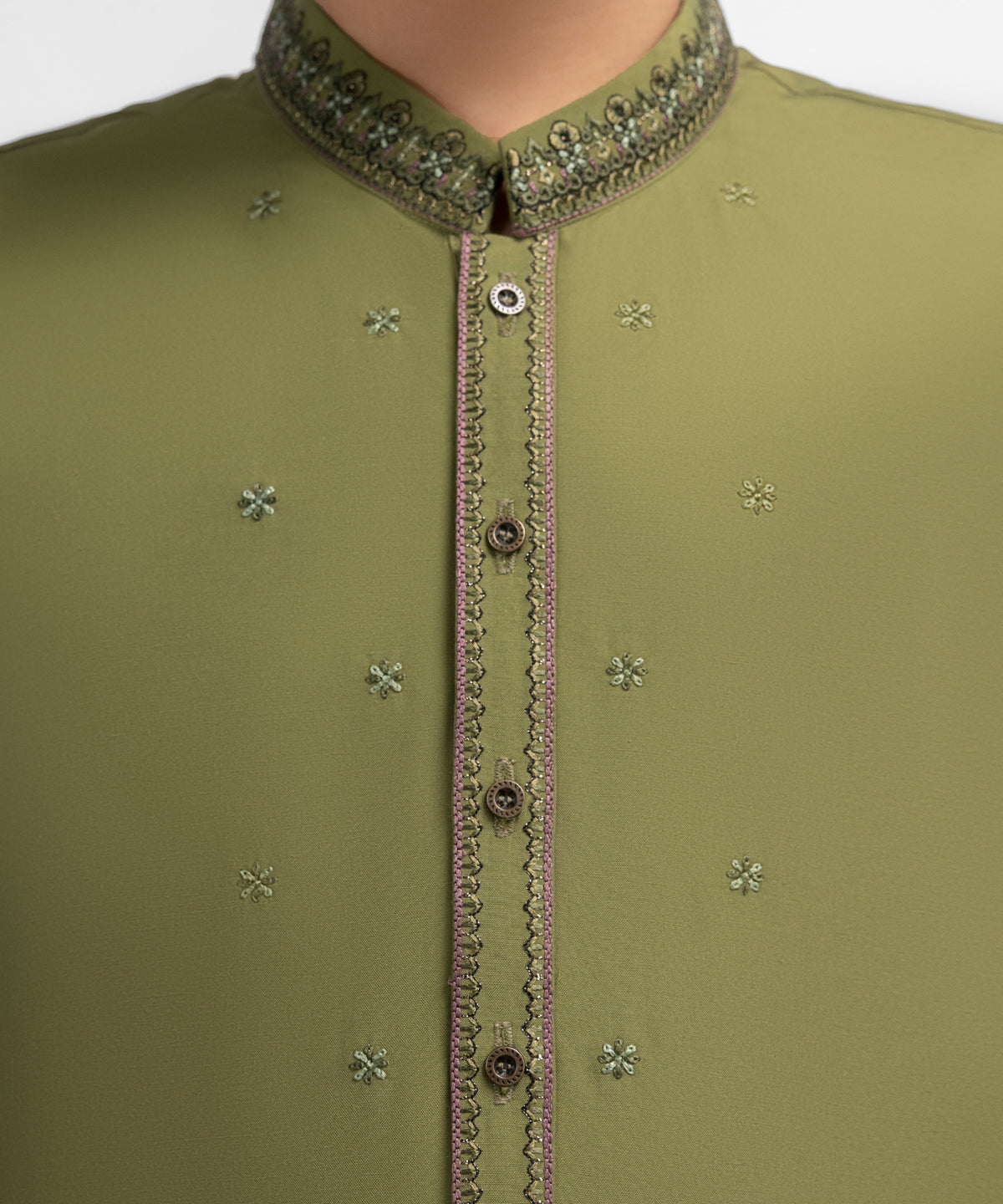 Leaf Green Semi-Formal Kameez Shalwar