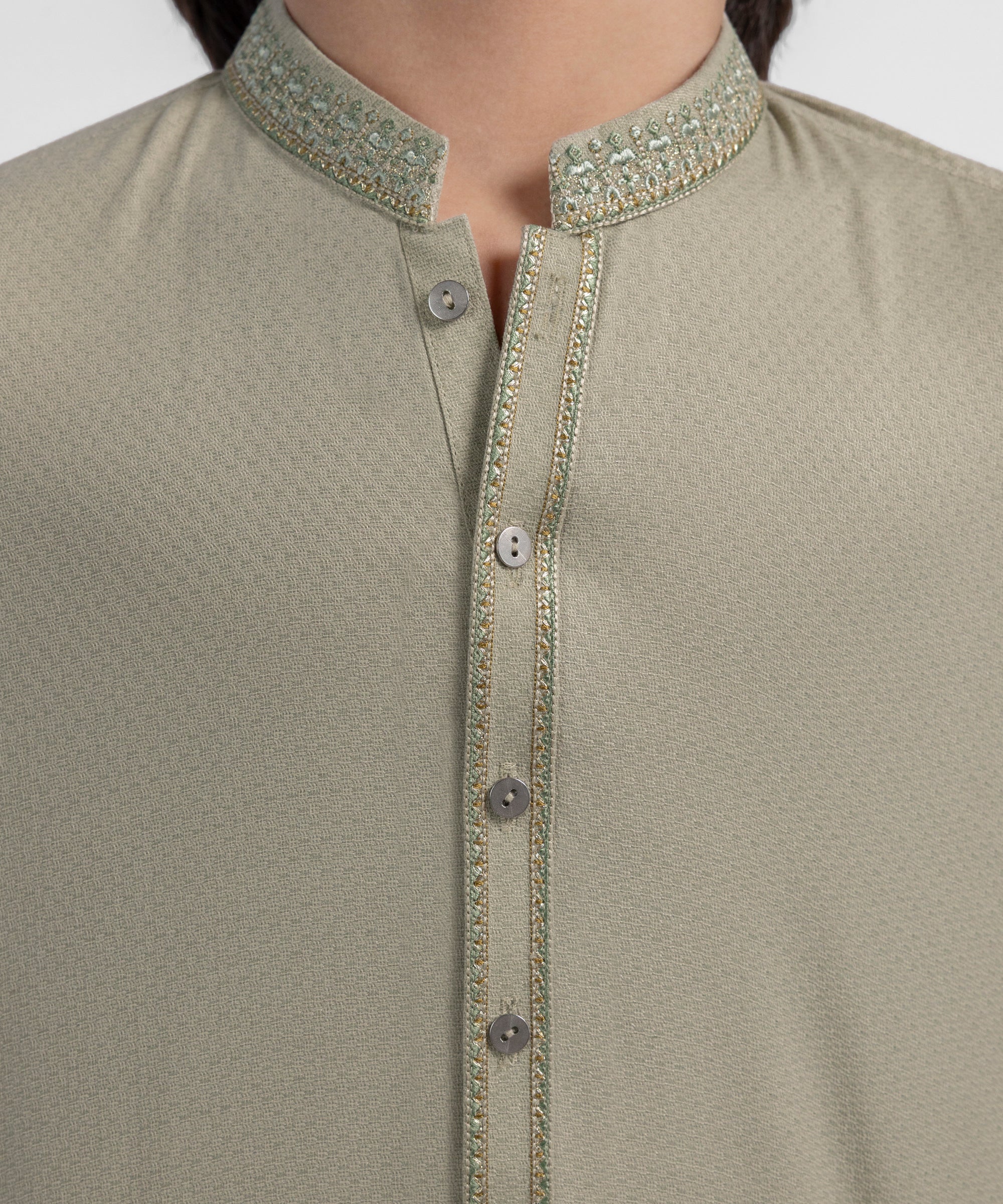 Light Green Semi-Formal Kameez Shalwar