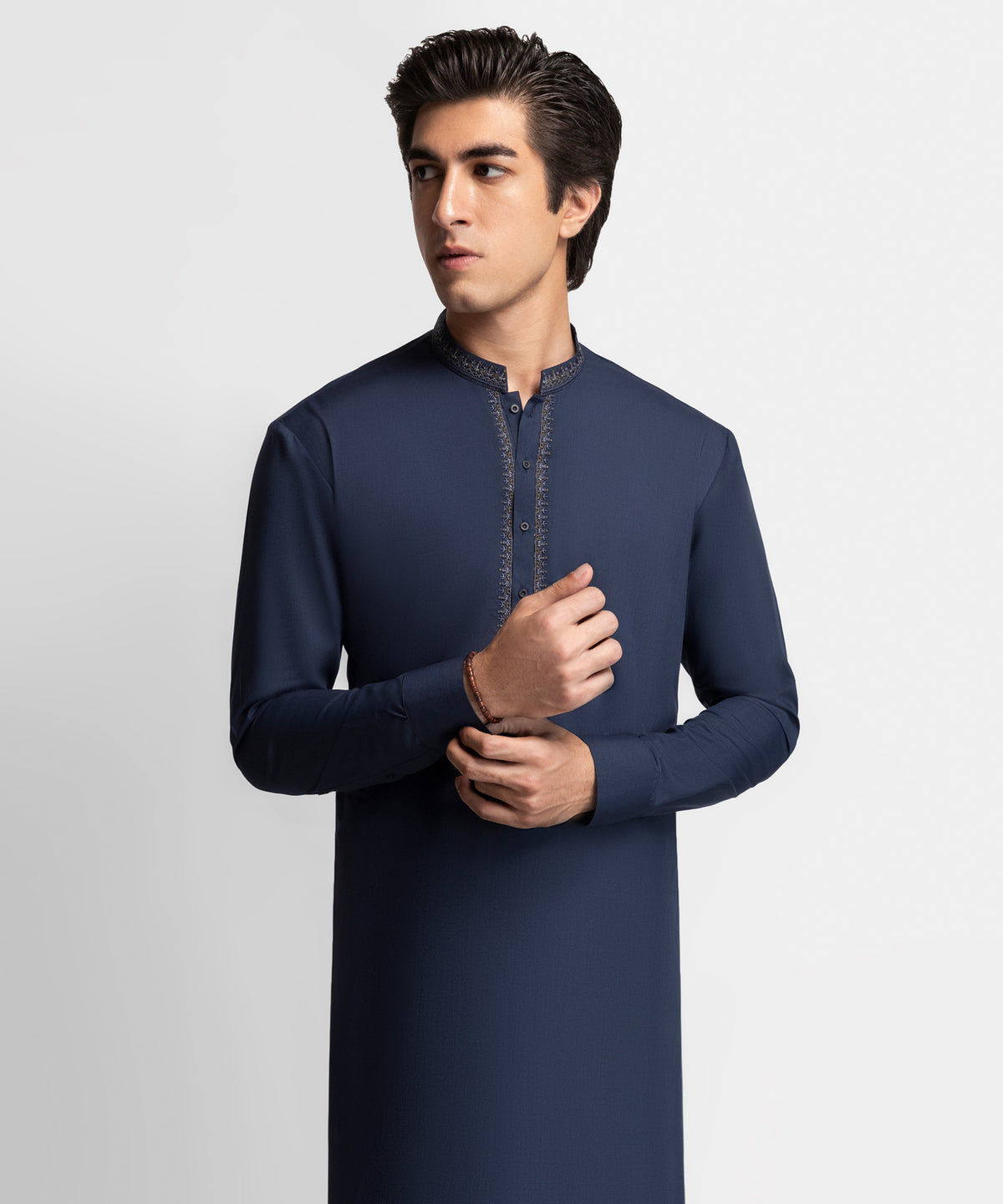 NAVY BLUE SEMI-FORMAL KURTA TROUSERS