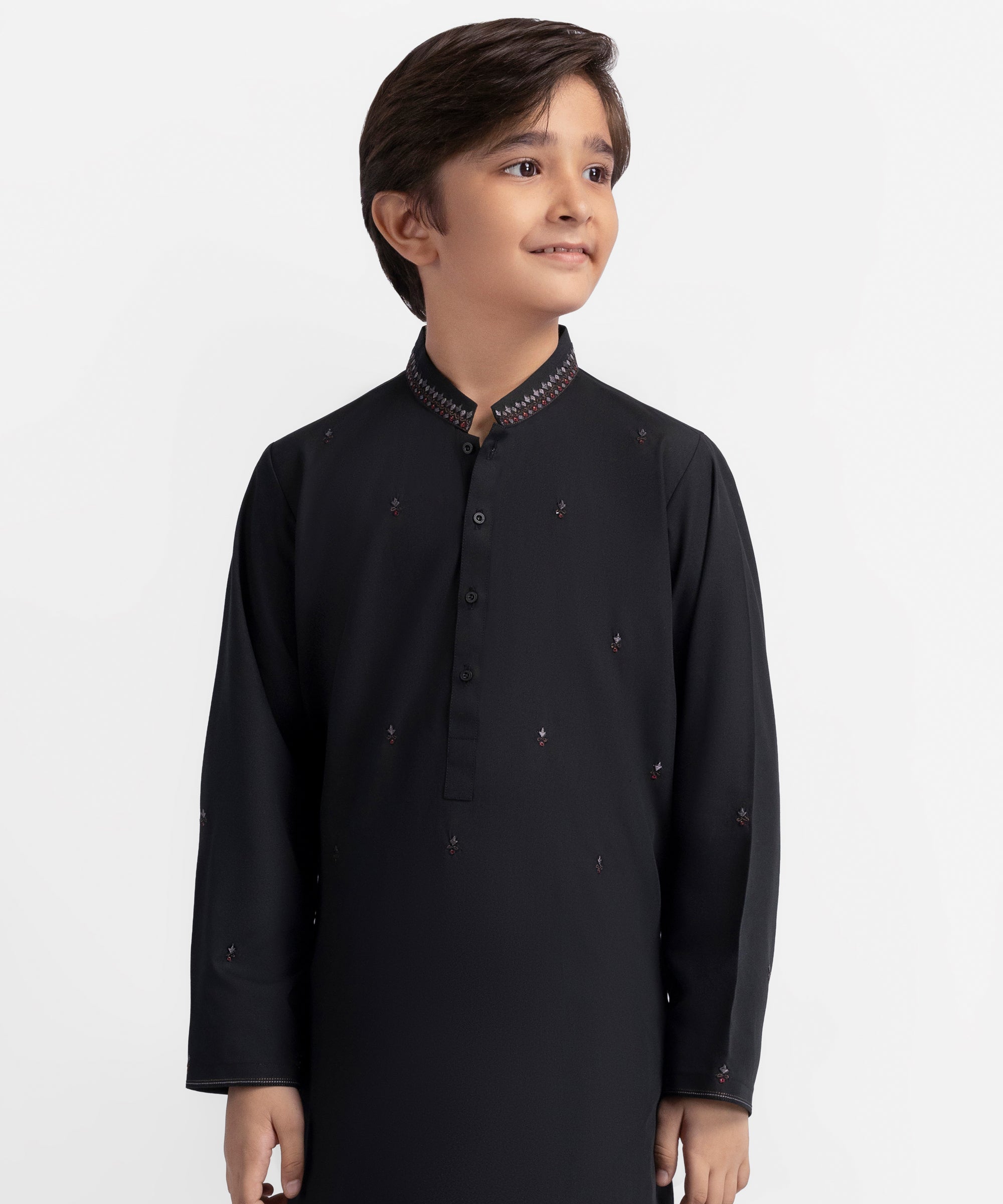 Black Semi-Formal Kameez Shalwar