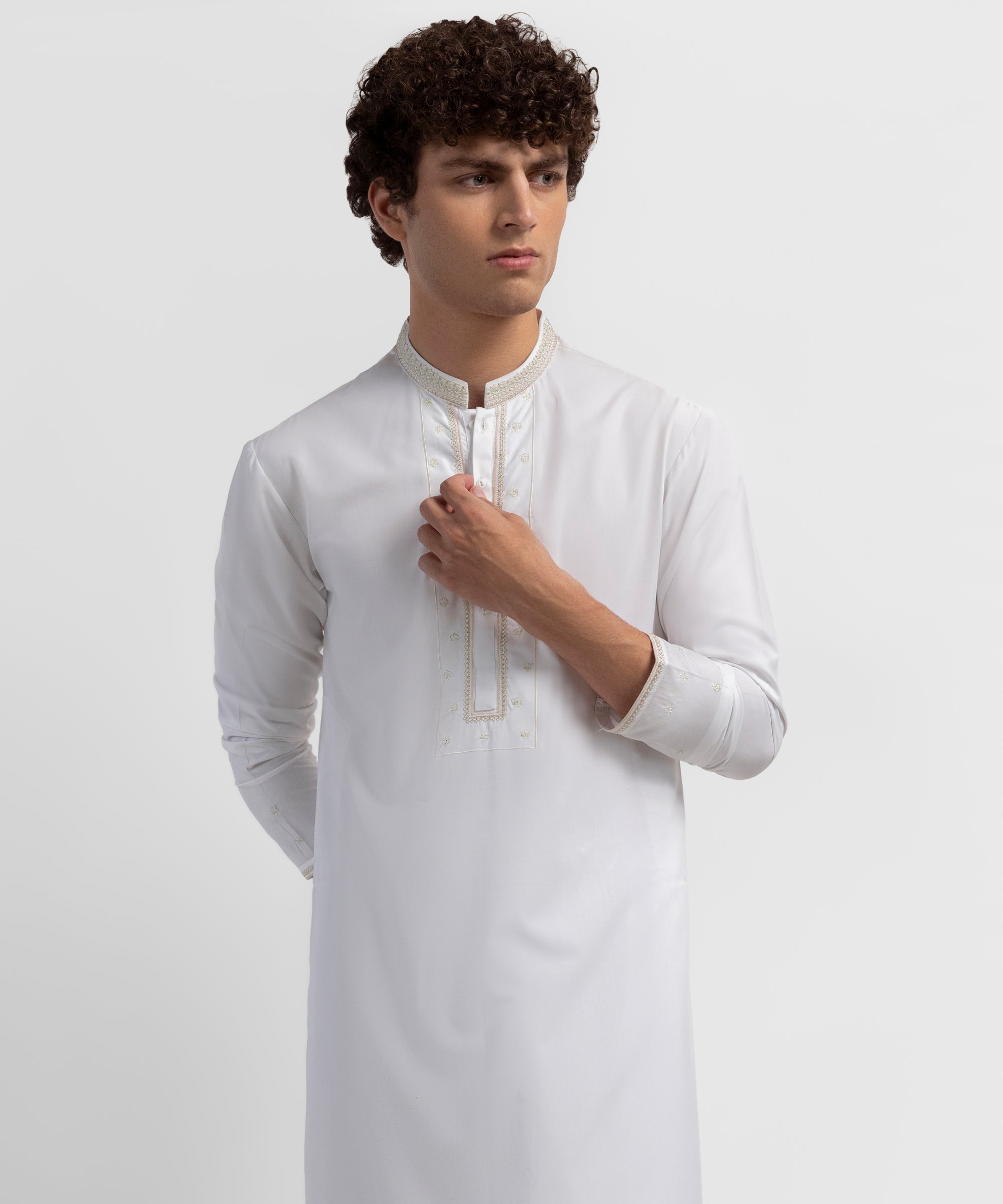 White Semi-Formal Kameez Shalwar