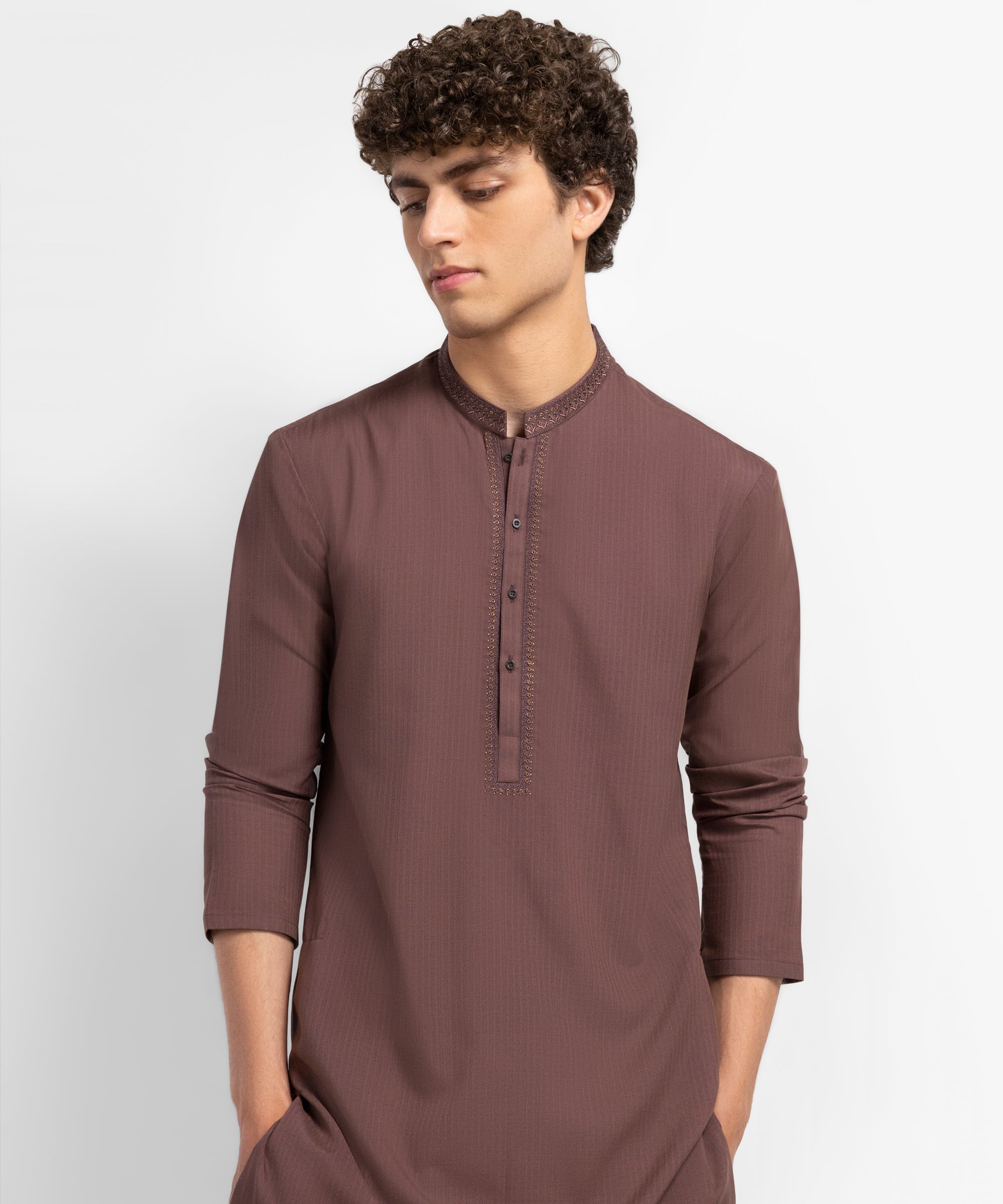 Brown Semi-Formal Kurta
