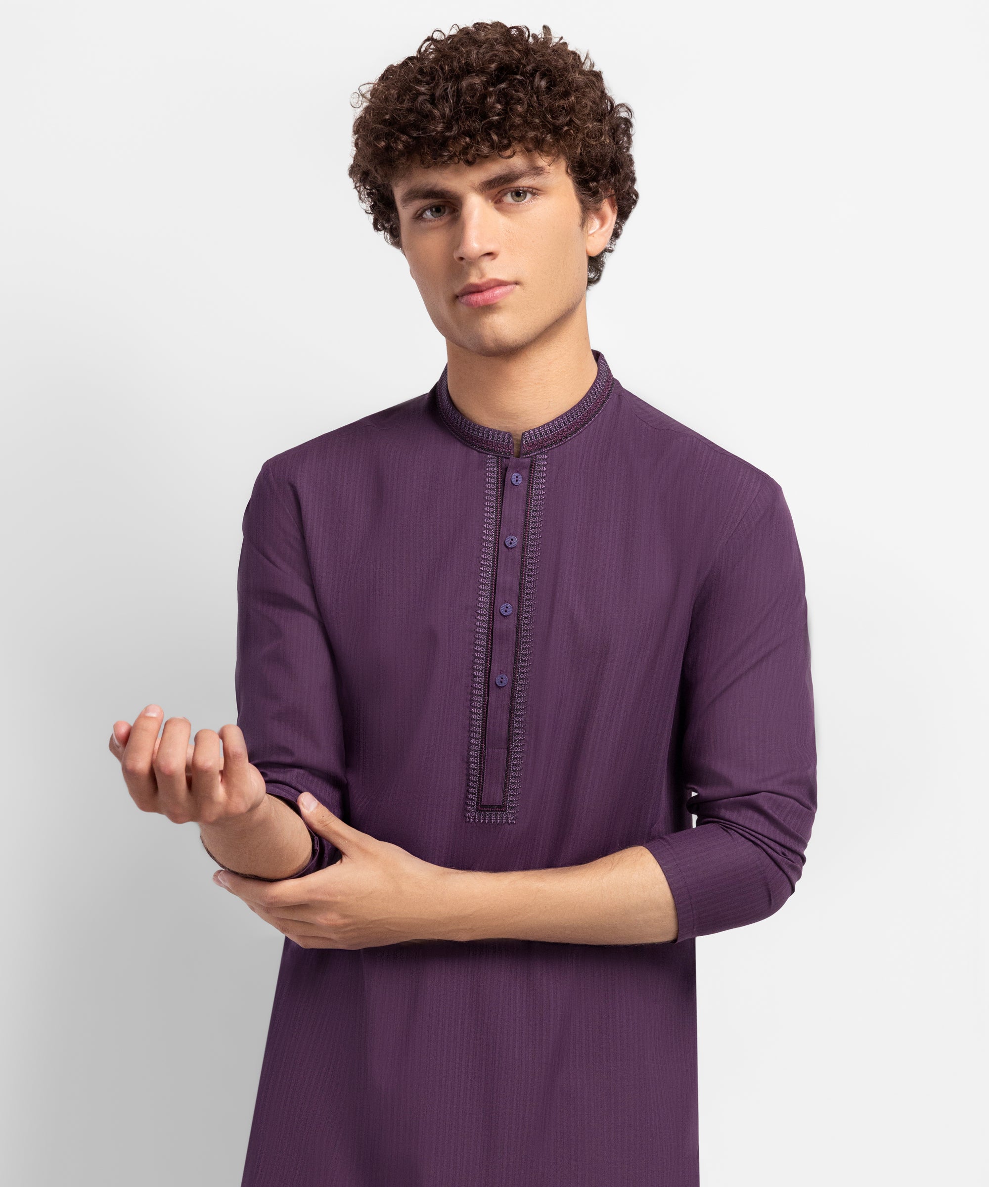 Purple Semi-Formal Kurta