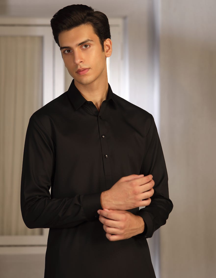 Black Blended Kameez Shalwar