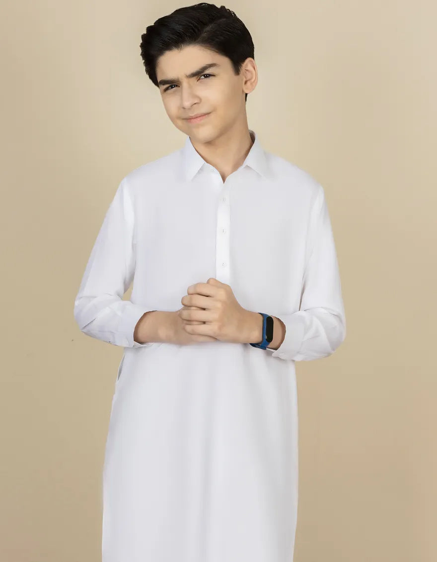 WHITE PLAIN KAMEEZ SHALWAR