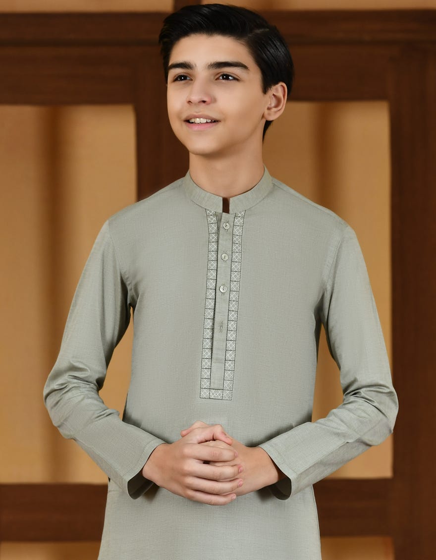 POWDER GREEN COTTON KURTA | JCK-S-41126