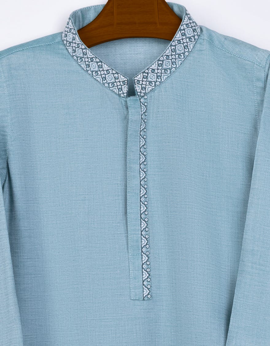 SEA GREEN COTTON KAMEEZ SHALWAR | JJIKS-S-41228